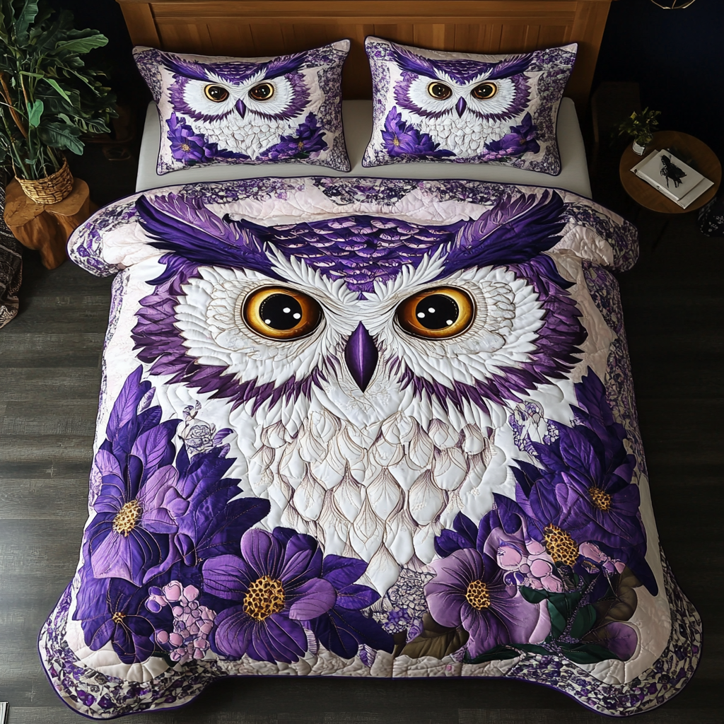 Owl Wisdom Quilted Bedding Set Duvet Cover Merch Gifts For Owl Lovers Owl Wisdom Quilted Bedding Set Duvet Cover Merch Gifts For Owl Lovers