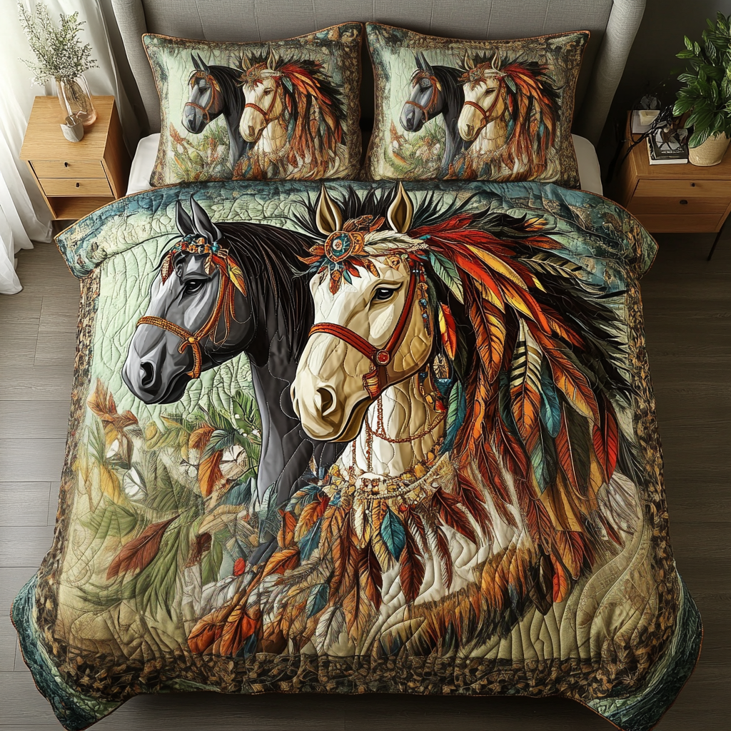 Painted Hooves Quilted Bedding Set Duvet Cover Bed Sheet Set Birthday Present Ideas For Horse Lover Painted Hooves Quilted Bedding Set Duvet Cover Bed Sheet Set Birthday Present Ideas For Horse Lover