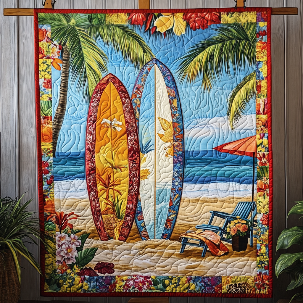 Palm Bloom Quilted Blanket Cute Colorful Blanket Gifts For Sea Lovers Palm Bloom Quilted Blanket Cute Colorful Blanket Gifts For Sea Lovers