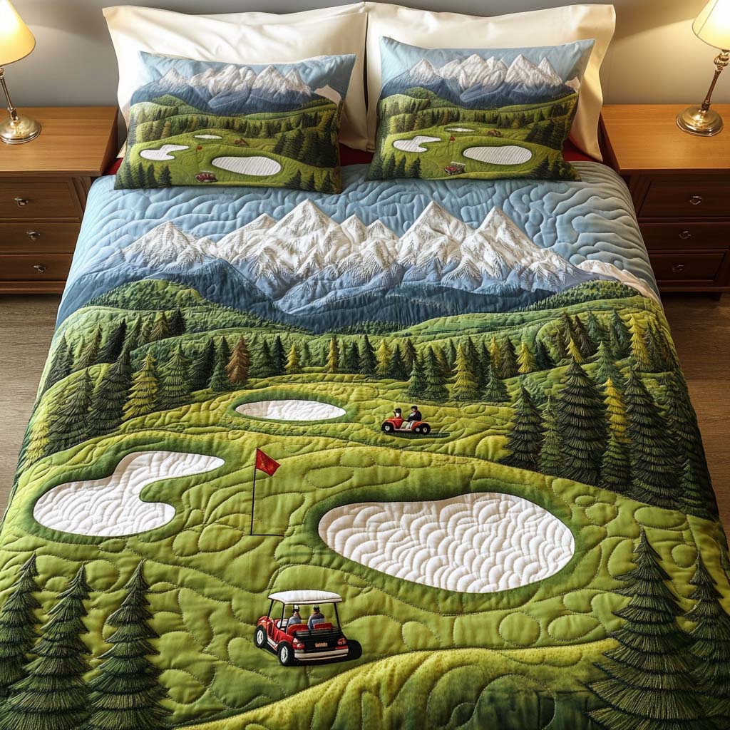 Palm Edge Golf Course Quilted Bedding Set Duvet Cover Merch Best Gifts For Men Golfers Palm Edge Golf Course Quilted Bedding Set Duvet Cover Merch Best Gifts For Men Golfers