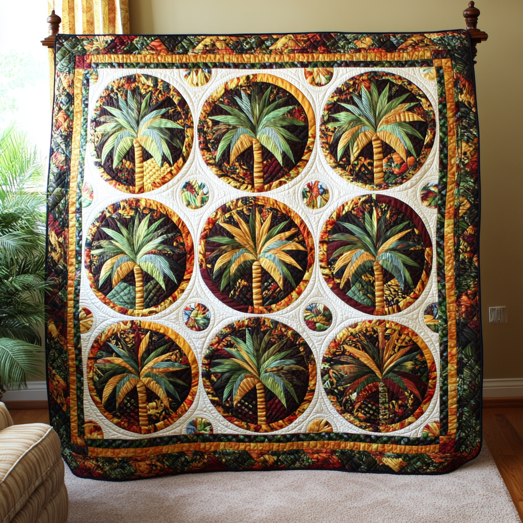 Palm Escape Quilted Blanket Sofa Throw Blanket Christmas Gifts For The Beach Lover Palm Escape Quilted Blanket Sofa Throw Blanket Christmas Gifts For The Beach Lover