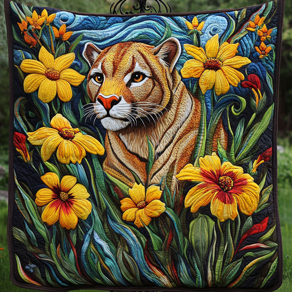 Panther in the Wild Quilted Blanket Cute Throw Blanket Birthday Gifts For Lion Lovers Panther in the Wild Quilted Blanket Cute Throw Blanket Birthday Gifts For Lion Lovers