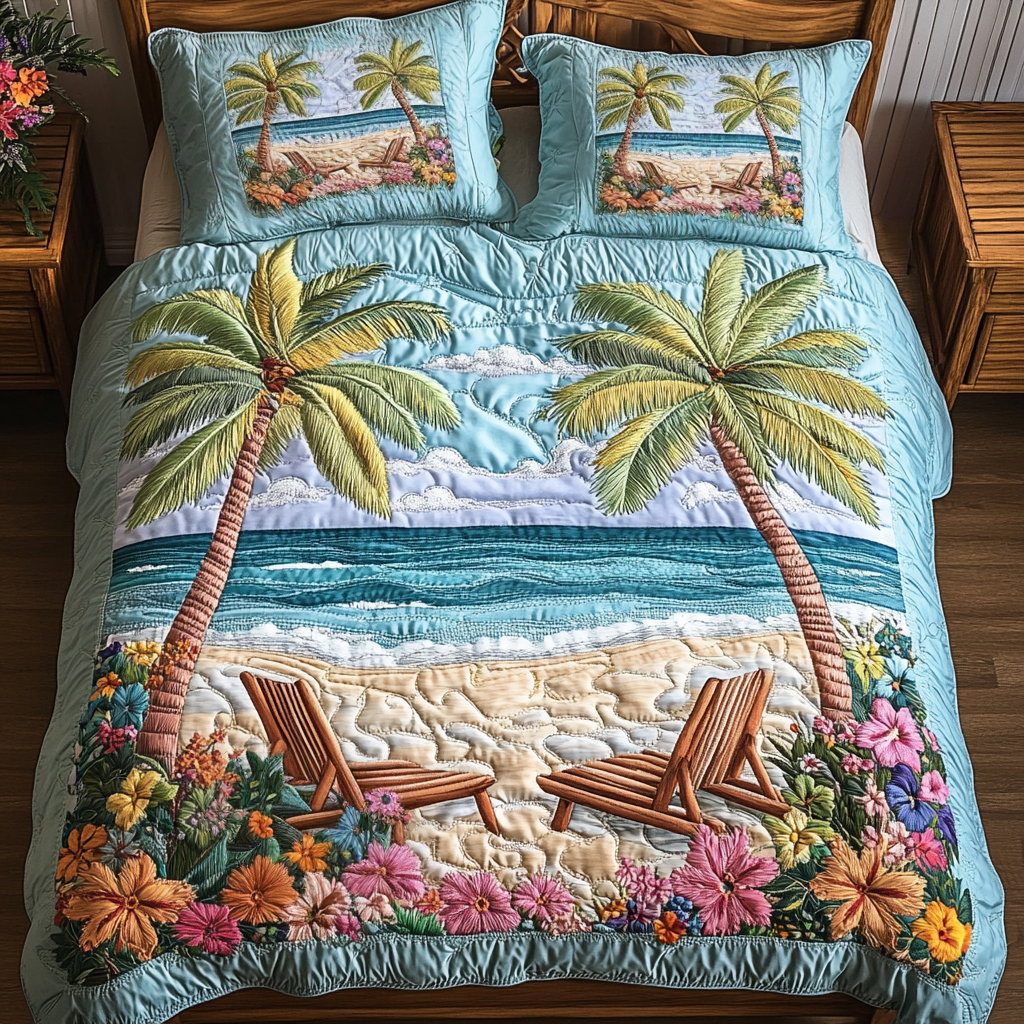 Paradise Found Quilted Bedding Set Duvet Cover Bed Sheet Set Great Gifts For Beach Lovers Paradise Found Quilted Bedding Set Duvet Cover Bed Sheet Set Great Gifts For Beach Lovers