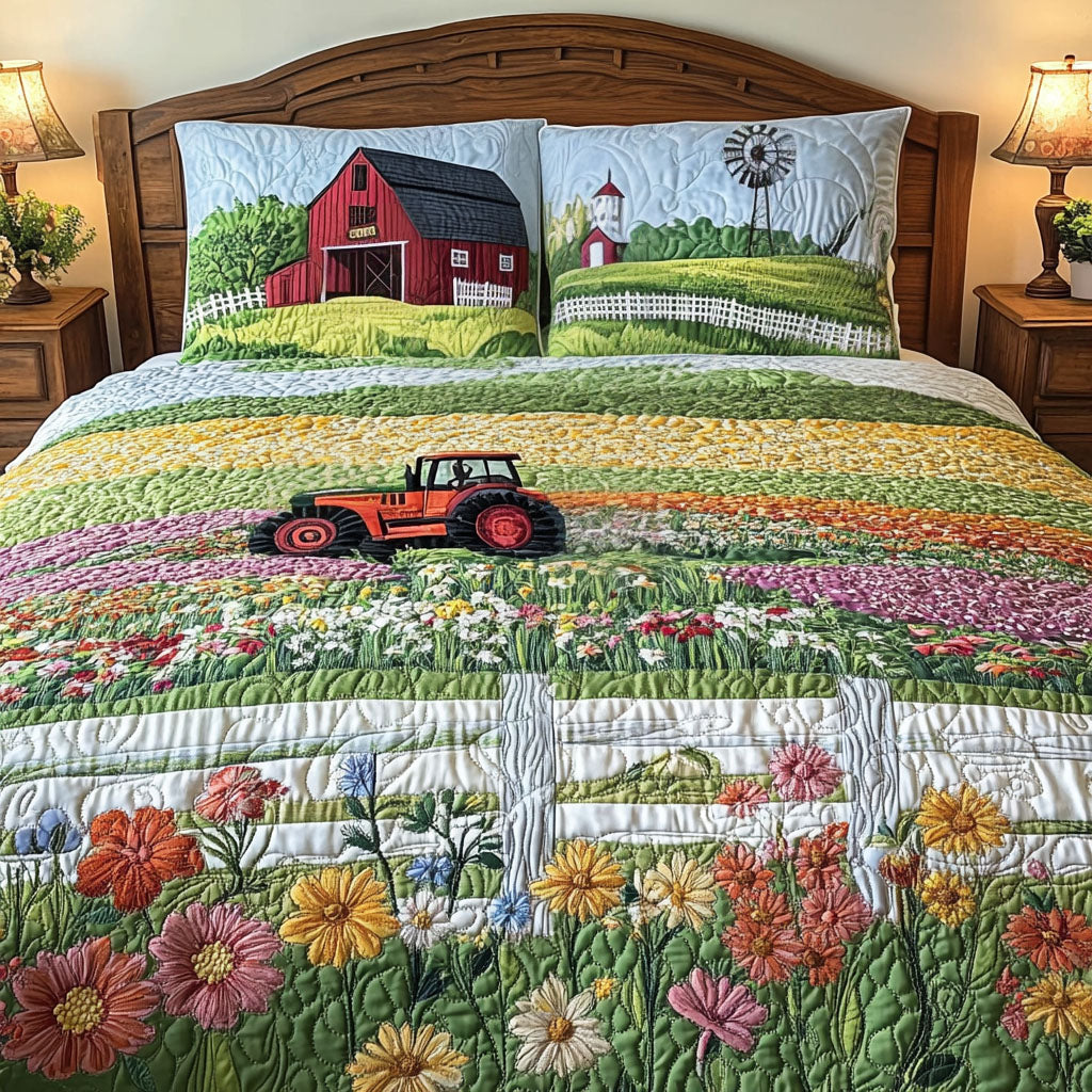 Pastoral Bliss Quilted Bedding Set Duvet Cover Bed Sheet Set Tractor Gifts For Adults Pastoral Bliss Quilted Bedding Set Duvet Cover Bed Sheet Set Tractor Gifts For Adults