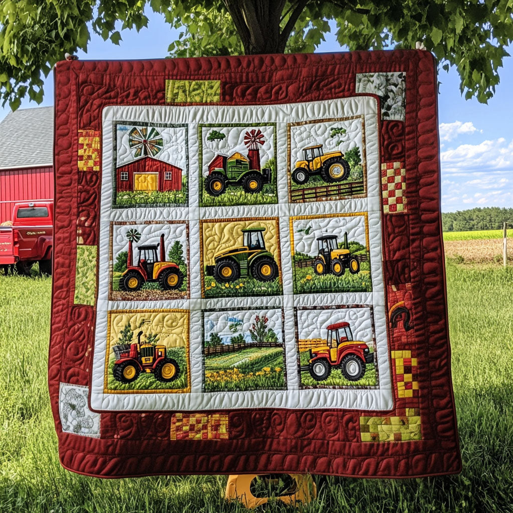 Pasture of Paradise Quilted Blanket Cute Throw Blanket Antique Tractor Gifts Farmers Pasture of Paradise Quilted Blanket Cute Throw Blanket Antique Tractor Gifts Farmers