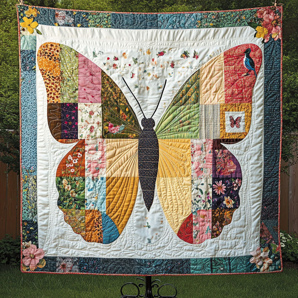 Patchwork Flight Quilted Blanket Cute Colorful Blanket Butterfly Christmas Gifts Patchwork Flight Quilted Blanket Cute Colorful Blanket Butterfly Christmas Gifts