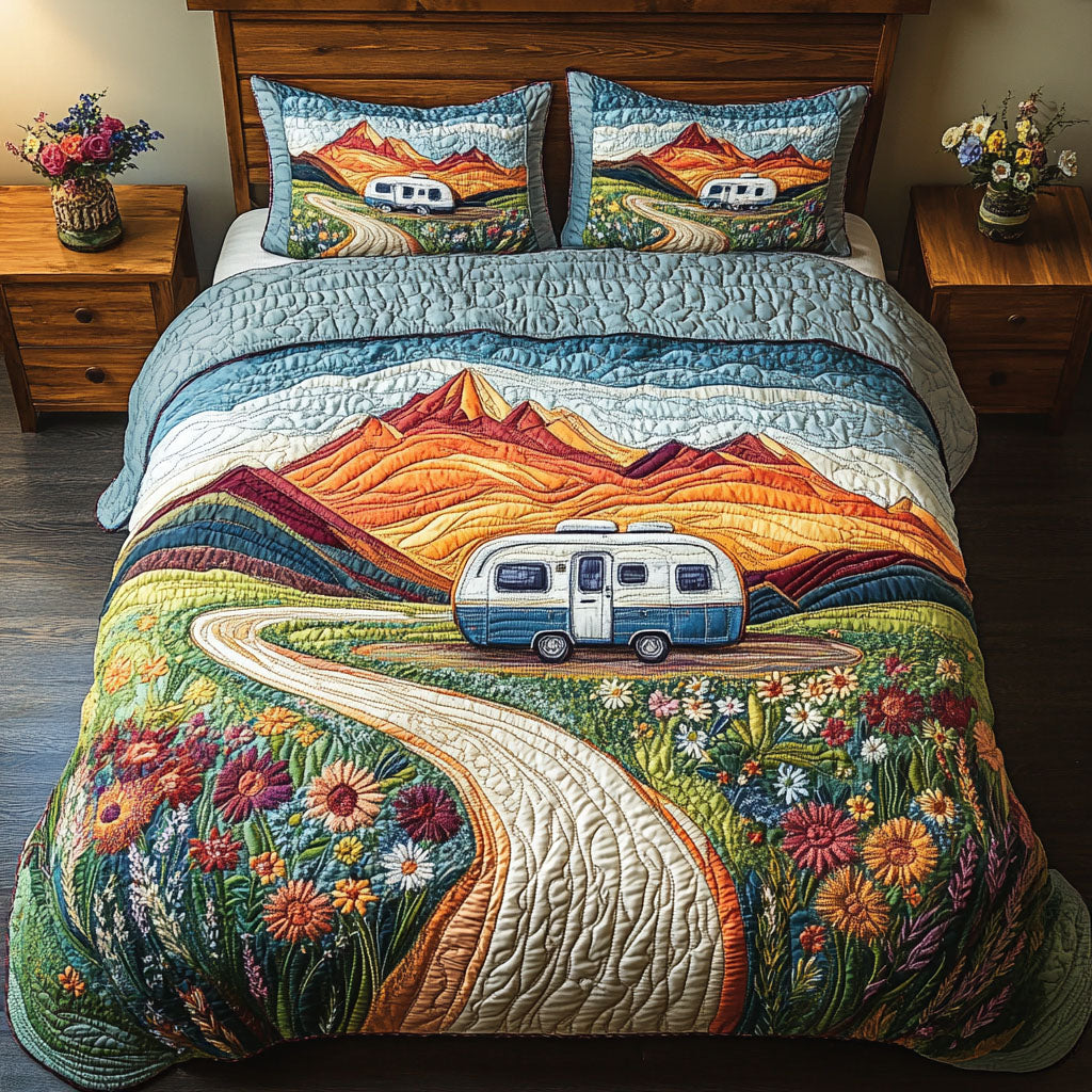 Pathfinder Road Quilted Bedding Set Duvet Cover Bedspread Gift For Campers For Him Pathfinder Road Quilted Bedding Set Duvet Cover Bedspread Gift For Campers For Him