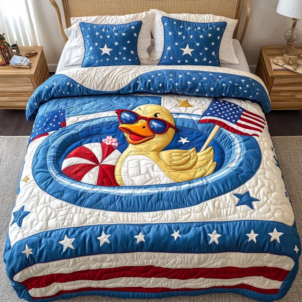 Patriot Duckie Quilted Bedding Set Duvet Cover Merch Patriotic Gifts For Veterans Patriot Duckie Quilted Bedding Set Duvet Cover Merch Patriotic Gifts For Veterans