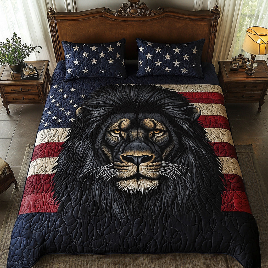 Patriotic Black Lion Quilted Bedding Set Duvet Cover Merch Gifts For Someone Who Likes Lions Patriotic Black Lion Quilted Bedding Set Duvet Cover Merch Gifts For Someone Who Likes Lions
