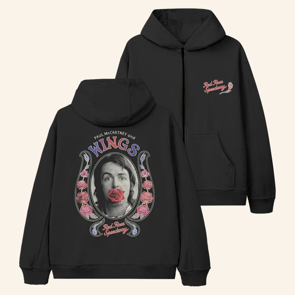 Paul McCartney Tour Merch Red Rose Speedway Photo Zip Hoodie Present For Husband Paul McCartney Tour Merch Red Rose Speedway Photo Zip Hoodie Present For Husband