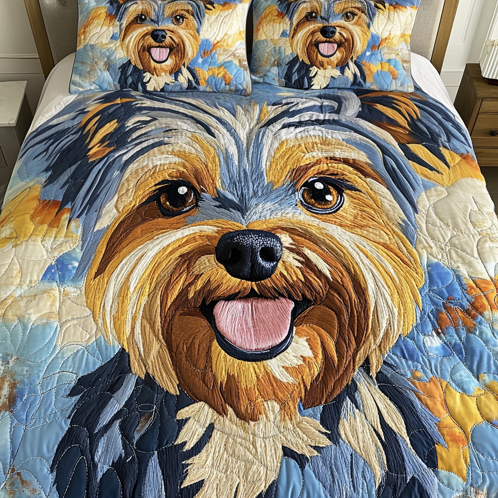 Paw Paradise Quilted Bedding Set Duvet Cover Bed Sheet Set Gifts For Yorkshire Terrier Lovers Paw Paradise Quilted Bedding Set Duvet Cover Bed Sheet Set Gifts For Yorkshire Terrier Lovers