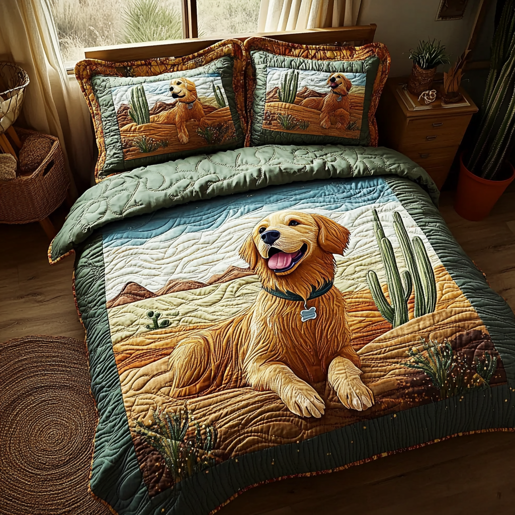 Paws of Gold Quilted Bedding Set Duvet Cover Bed Sheet Set Unique Golden Retriever Gifts Paws of Gold Quilted Bedding Set Duvet Cover Bed Sheet Set Unique Golden Retriever Gifts