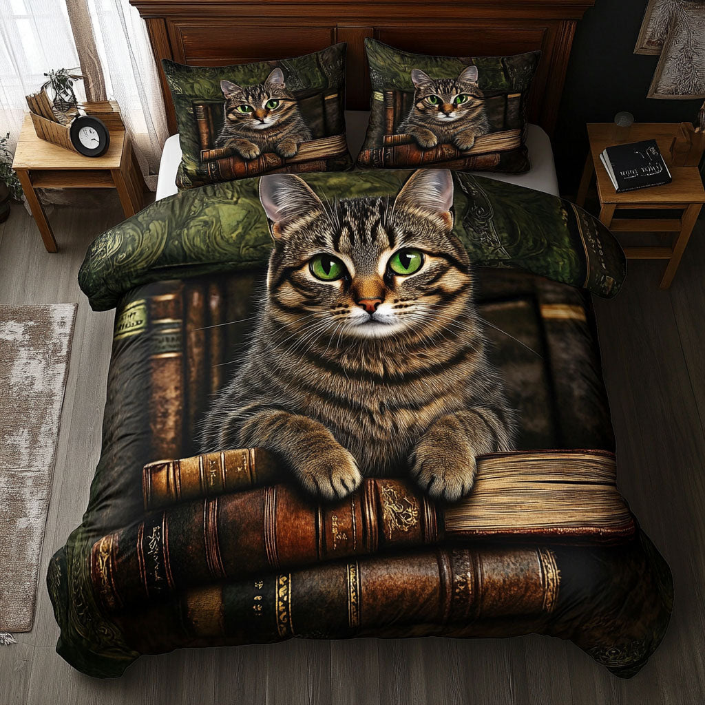 Paws on Pages Quilted Bedding Set Duvet Cover Bed Sheet Set Good Cat Presents Paws on Pages Quilted Bedding Set Duvet Cover Bed Sheet Set Good Cat Presents