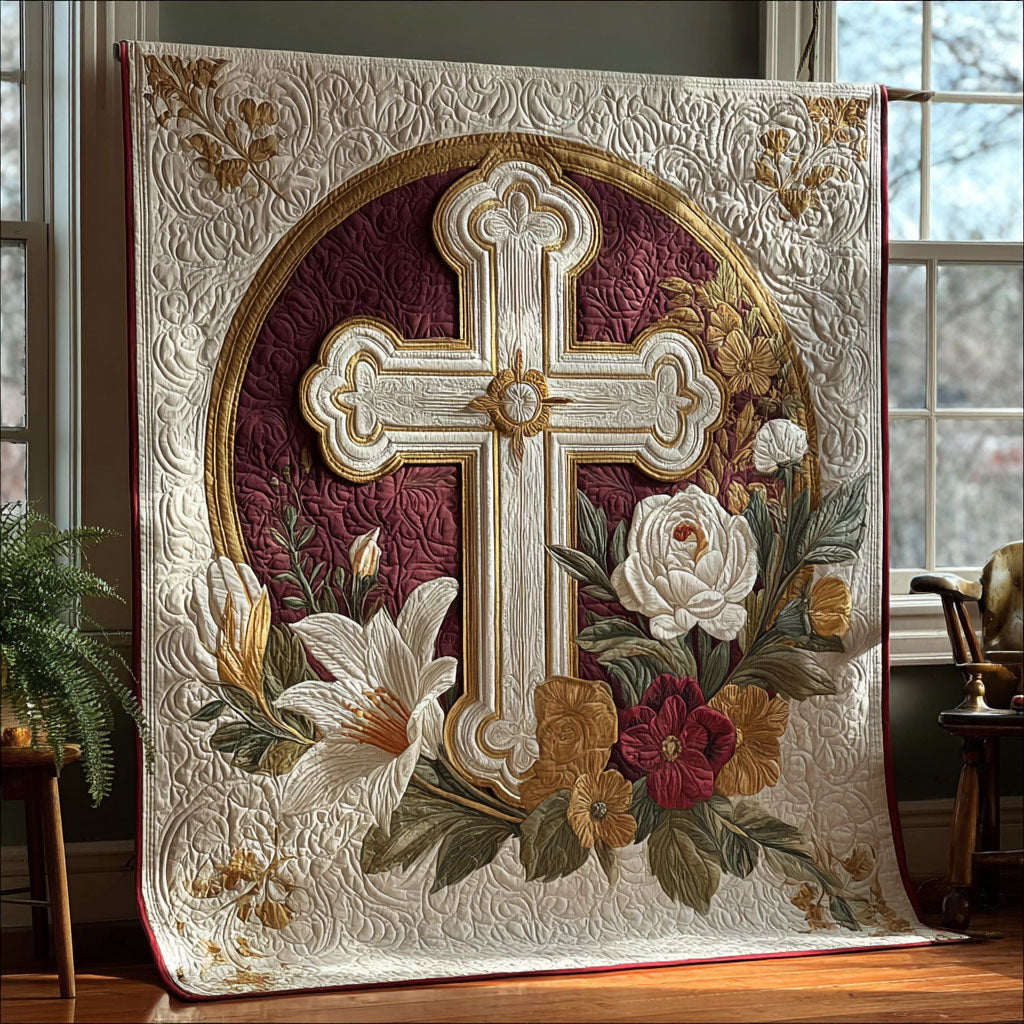 Peaceful Garden Quilted Blanket Nice Throw Blanket Religious Gift For Him Peaceful Garden Quilted Blanket Nice Throw Blanket Religious Gift For Him