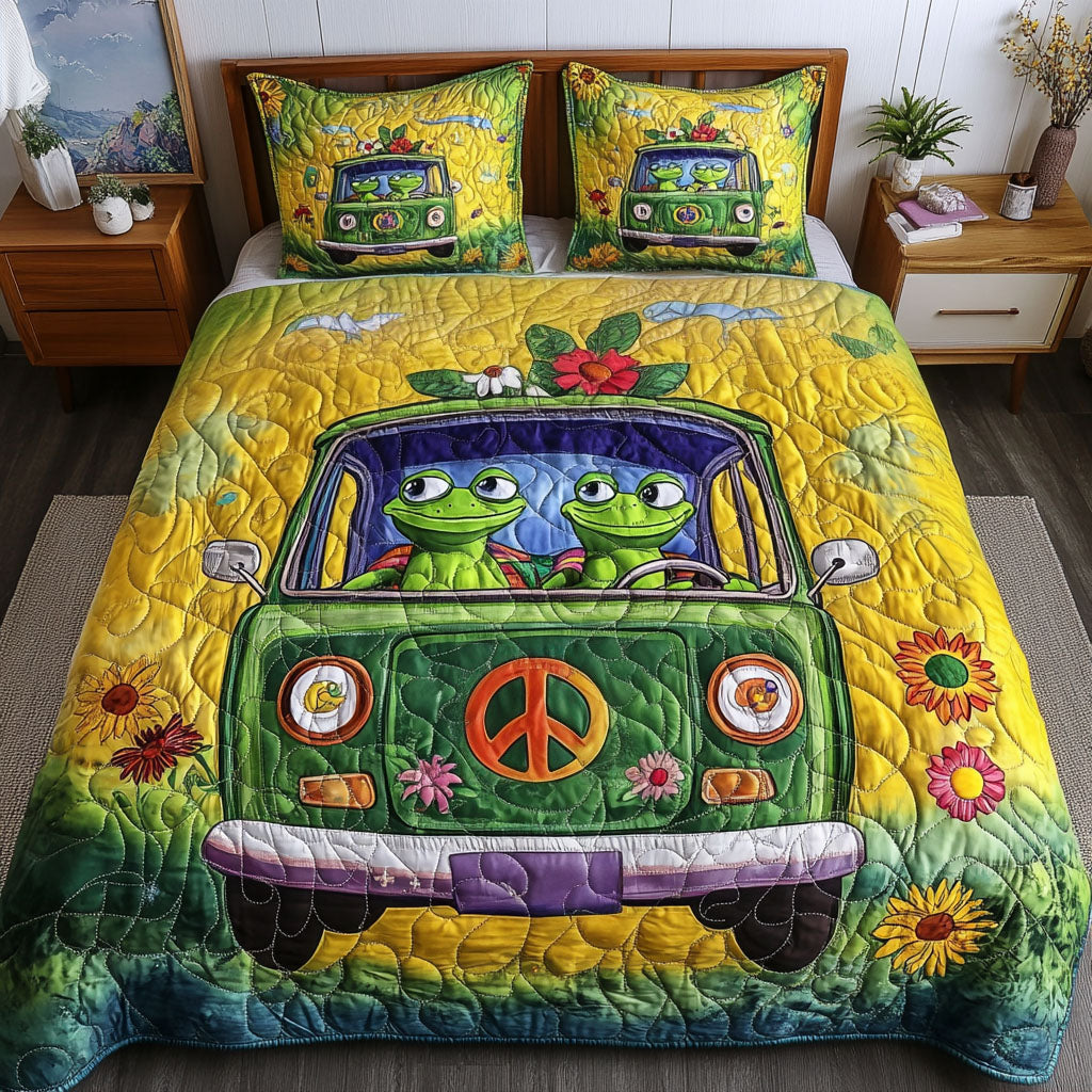 Peaceful Hoppers Quilted Bedding Set Duvet Cover Bed Sheet Set Peace Gifts For Hippie Dad Peaceful Hoppers Quilted Bedding Set Duvet Cover Bed Sheet Set Peace Gifts For Hippie Dad