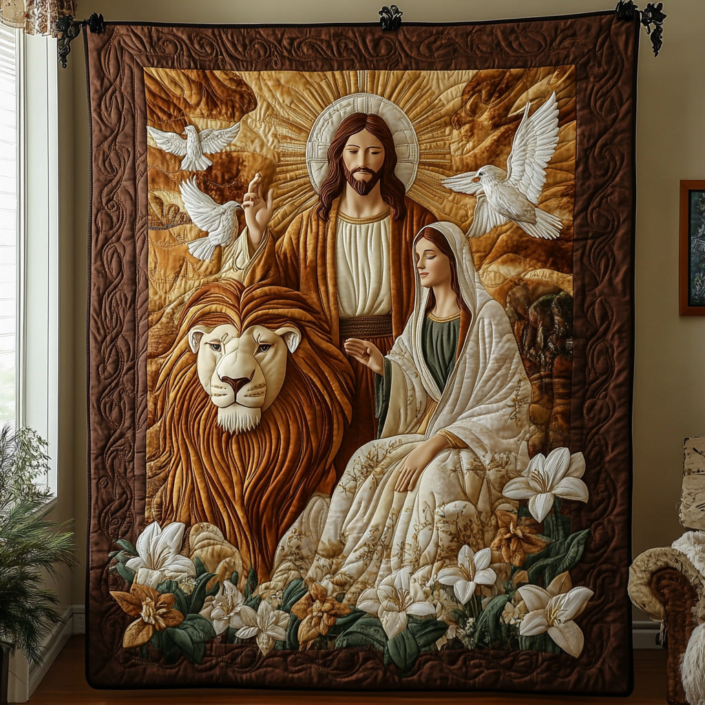 Peaceful Presence Quilted Blanket Nice Throw Blanket Christian Faith Gifts For Her