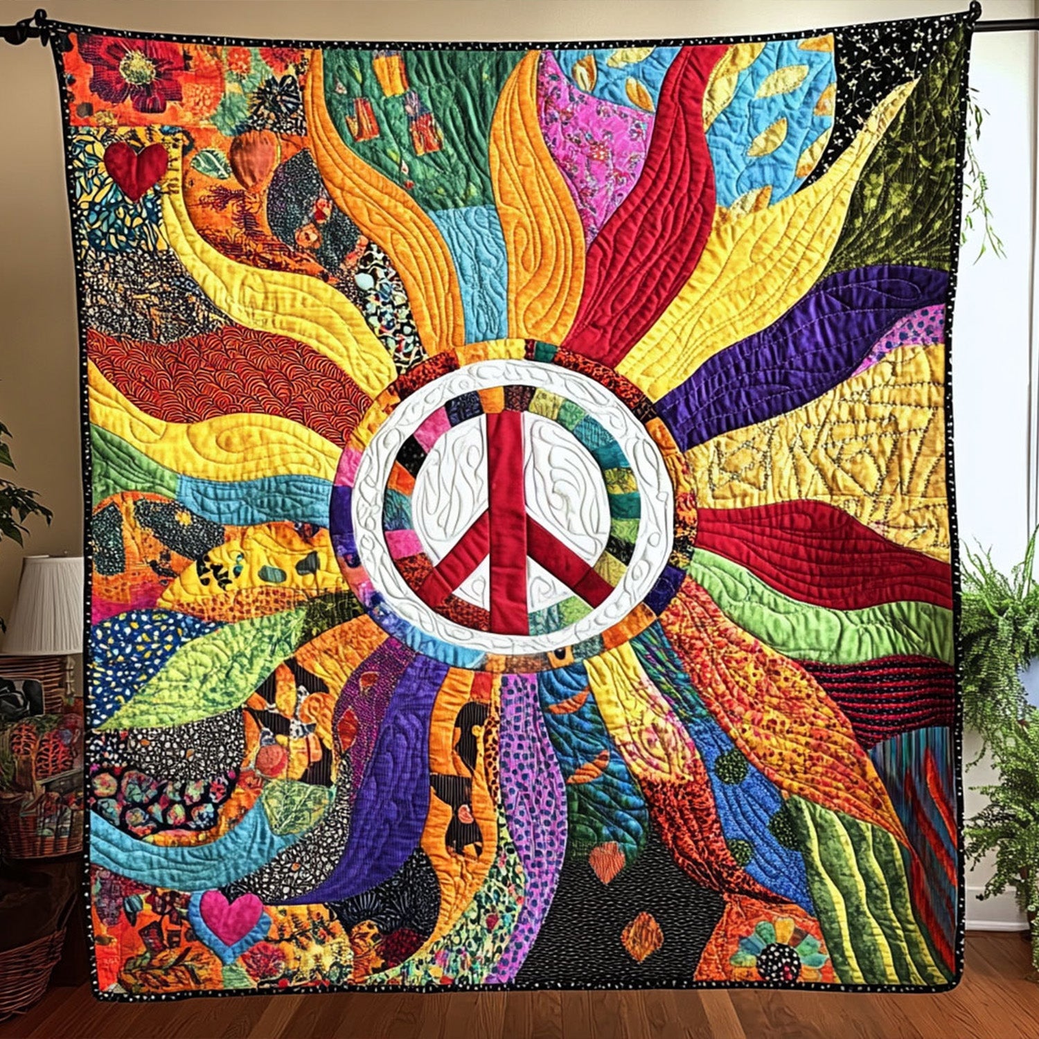 Peaceful Spirit Quilted Blanket Cute Colorful Blanket Presents For Mum Christmas Peaceful Spirit Quilted Blanket Cute Colorful Blanket Presents For Mum Christmas