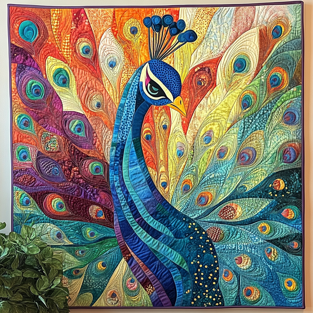 Peacock Delight Quilted Blanket Cute Colorful Blanket Peacock Lovers Gifts For Women Peacock Delight Quilted Blanket Cute Colorful Blanket Peacock Lovers Gifts For Women