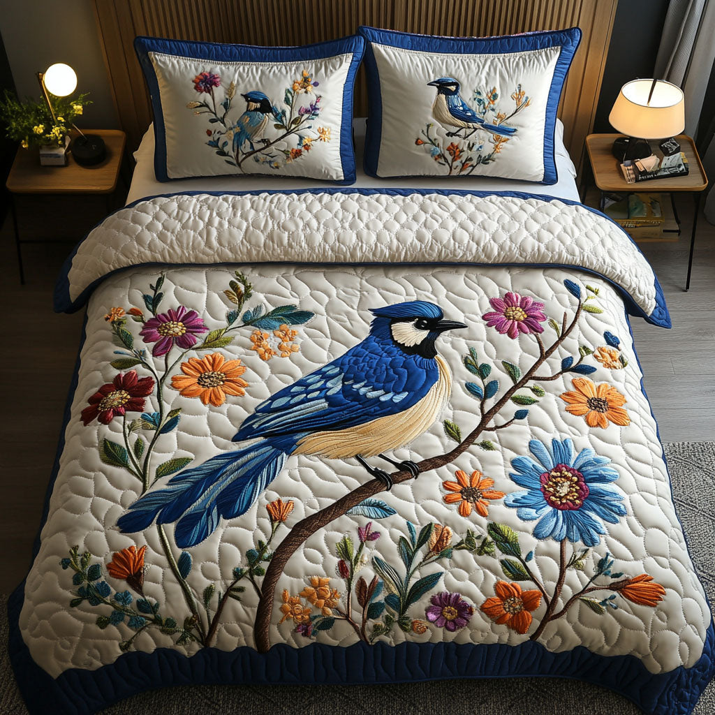 Perch and Petals Quilted Bedding Set Duvet Cover Bedspread Gifts For Flower Enthusiasts Perch and Petals Quilted Bedding Set Duvet Cover Bedspread Gifts For Flower Enthusiasts