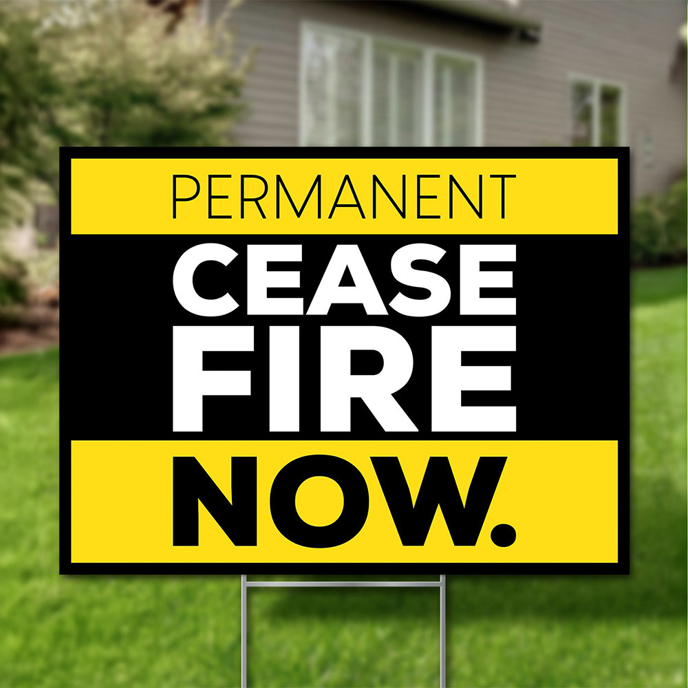 Permanent Ceasefire Now Yard Sign Stop The Hate Lawn Sign Political Merch Permanent Ceasefire Now Yard Sign Stop The Hate Lawn Sign Political Merch