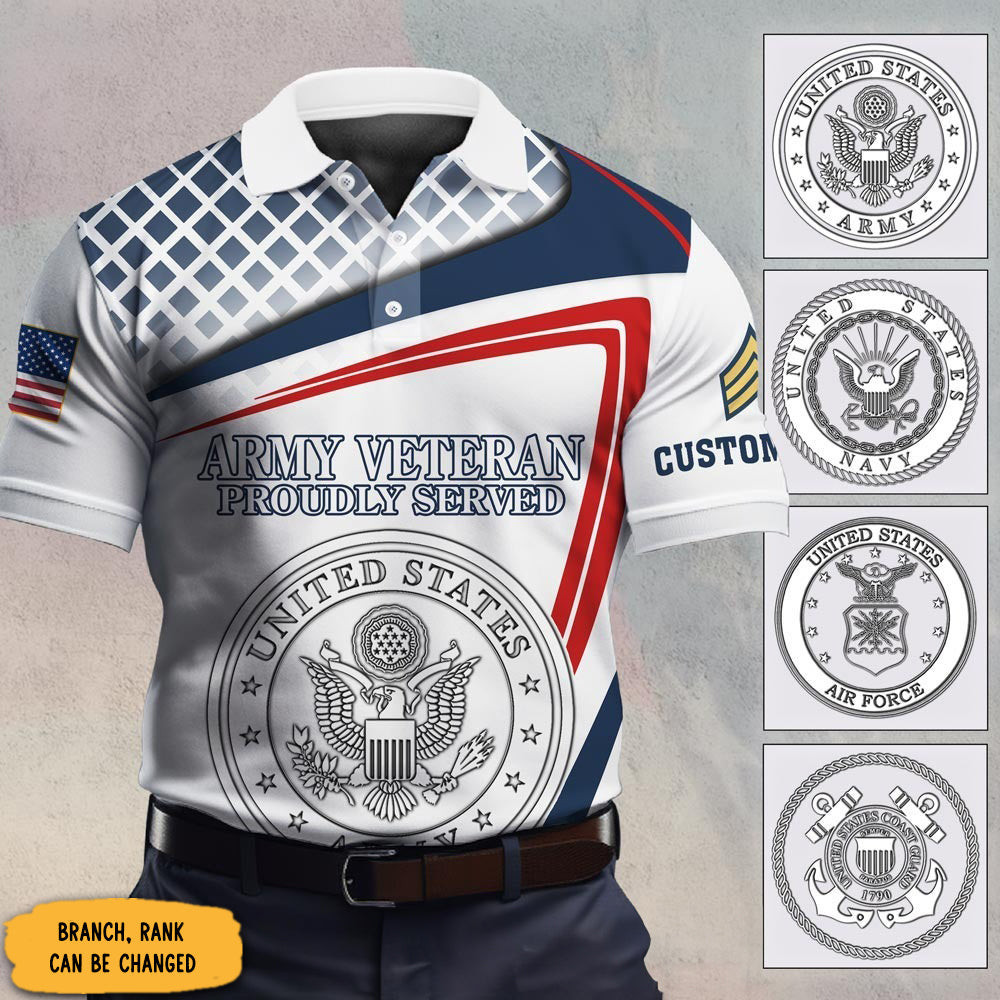 Personalized Army Veteran Polo Shirt Proudly Served United States Army Veteran Golf Shirt Personalized Army Veteran Polo Shirt Proudly Served United States Army Veteran Golf Shirt