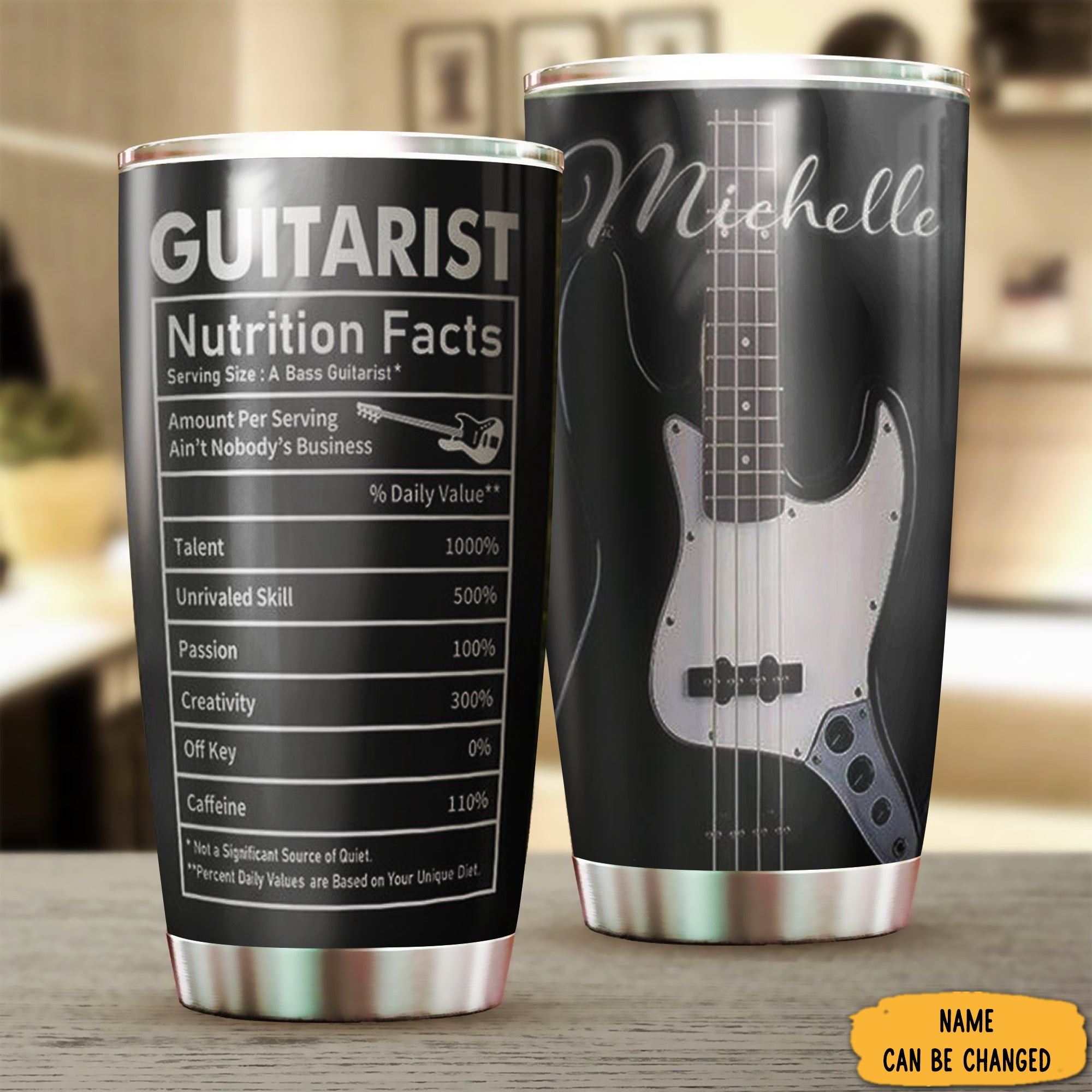 Personalized Bass Guitar Tumbler Guitarist Nutrition Facts Stainless Steel Tumbler Gift Personalized Bass Guitar Tumbler Guitarist Nutrition Facts Stainless Steel Tumbler Gift