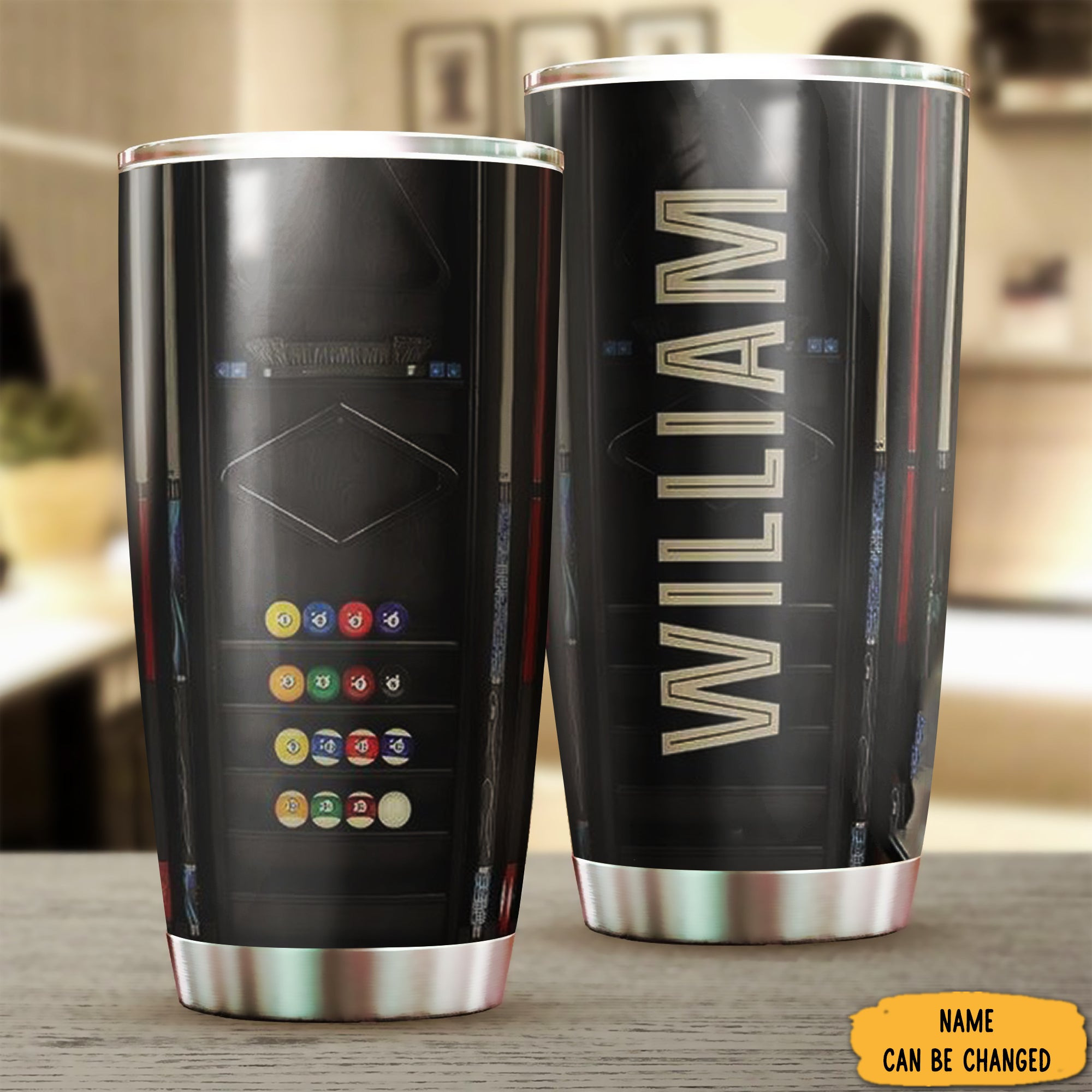 Personalized Billiard Tumbler Black Coffee Tumbler Gifts For Pool Players Personalized Billiard Tumbler Black Coffee Tumbler Gifts For Pool Players
