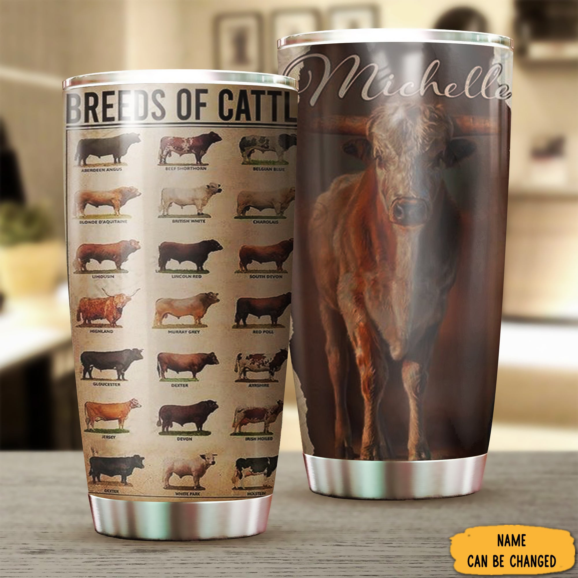 Personalized Breeds Of Cattle Tumbler Best Coffee Tumbler Gifts For Cattle Lovers