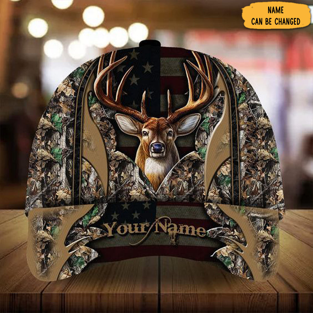 Personalized Deer Hunting Hat American Flag Camo Hats Gifts For Deer Hunters Personalized Deer Hunting Hat American Flag Camo Hats Gifts For Deer Hunters