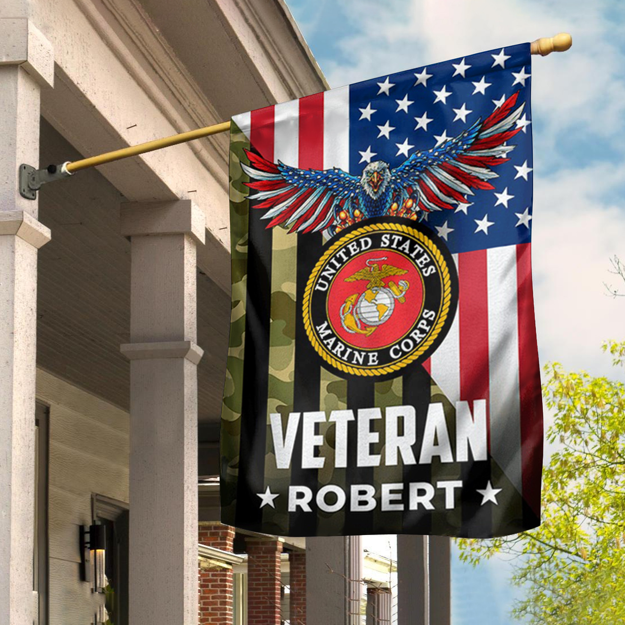 Personalized Eagle US Marine Corps Veteran Flag Camo And American Flag Gifts For Marine Veteran Personalized Eagle US Marine Corps Veteran Flag Camo And American Flag Gifts For Marine Veteran