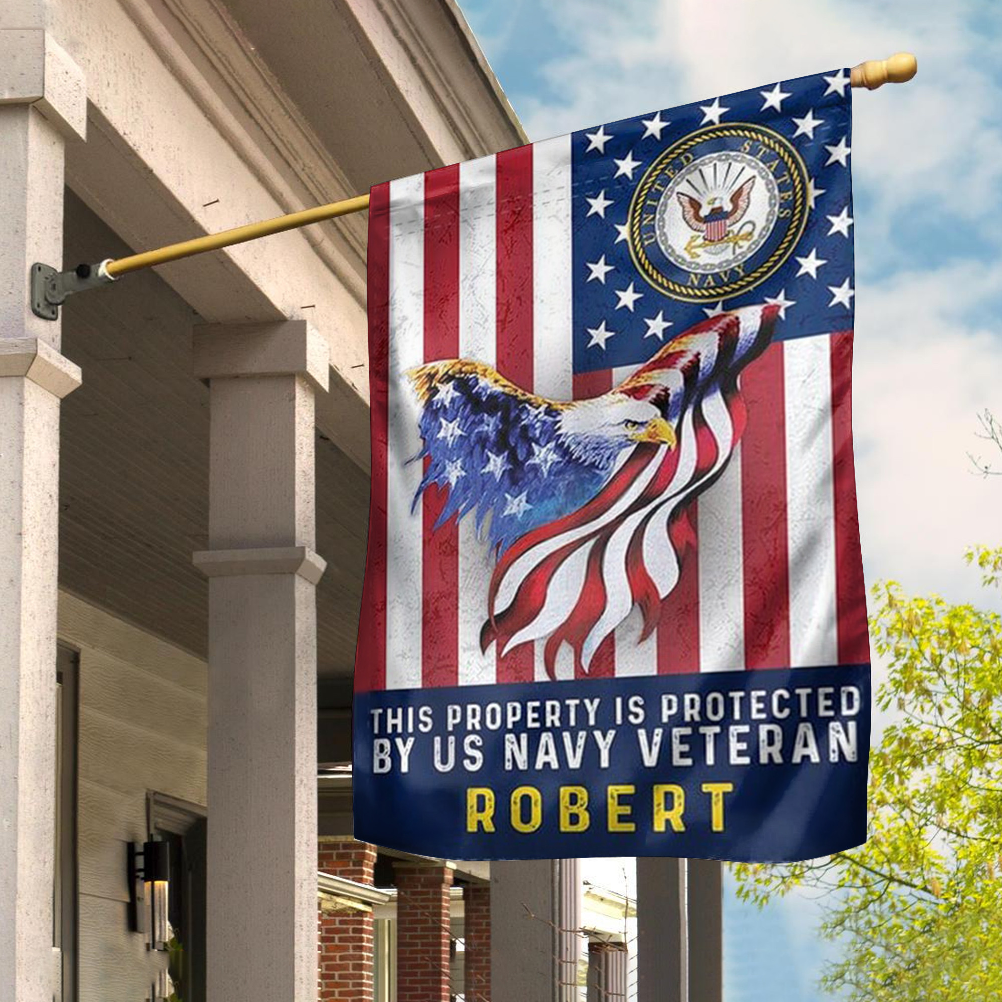 Personalized Eagle US Navy Veteran Flag This Property Is Protected By US Navy Veteran Flag Personalized Eagle US Navy Veteran Flag This Property Is Protected By US Navy Veteran Flag
