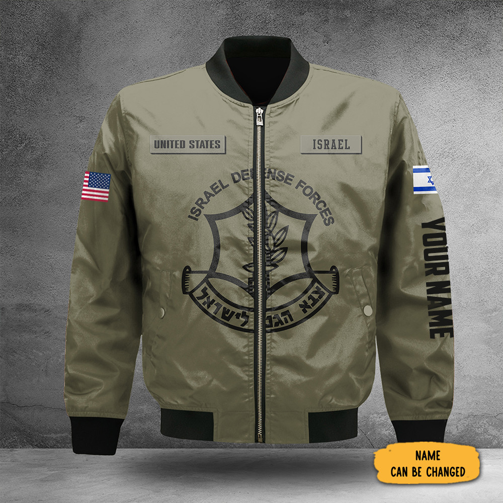 Personalized IDF Bomber Jacket United States I Stand With Israel Jacket Israel Defense Forces Personalized IDF Bomber Jacket United States I Stand With Israel Jacket Israel Defense Forces