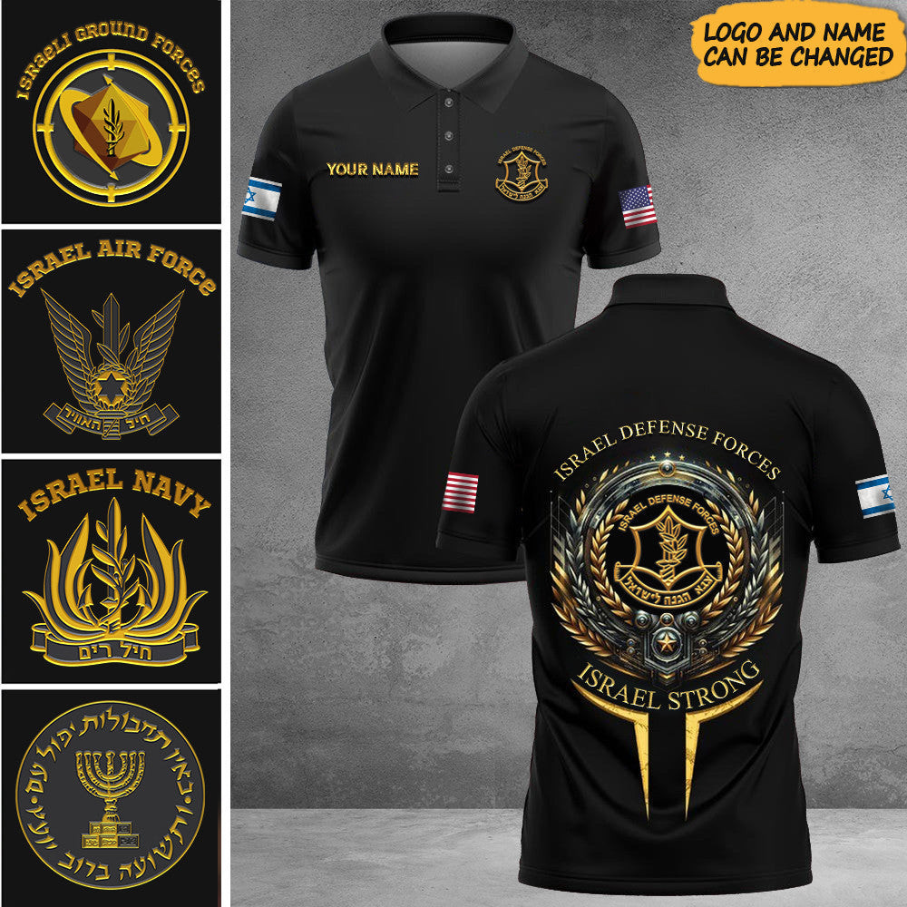 Personalized IDF Polo Shirt I Stand With Israel Shirt Israeli Clothing Pro Israel Merch