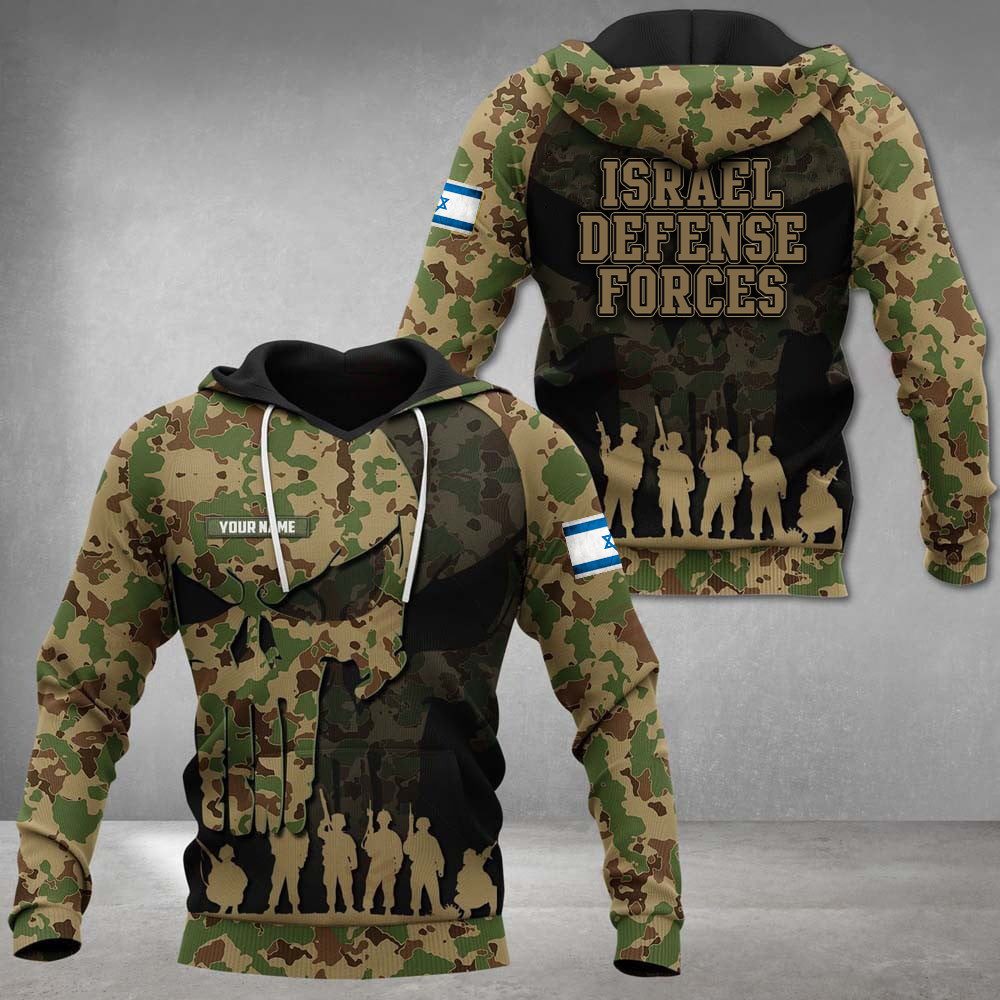 Personalized Israel Defense Forces Hoodie Israeli Army Camo Clothing IDF Hoodie Israel Merch