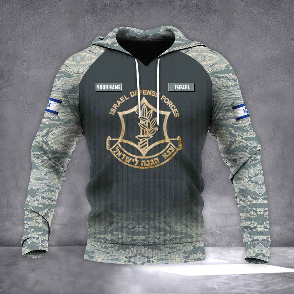 Personalized Israel Hoodie IDF I Stand With Israel Camo Hoodie Gifts For Israel Supporters