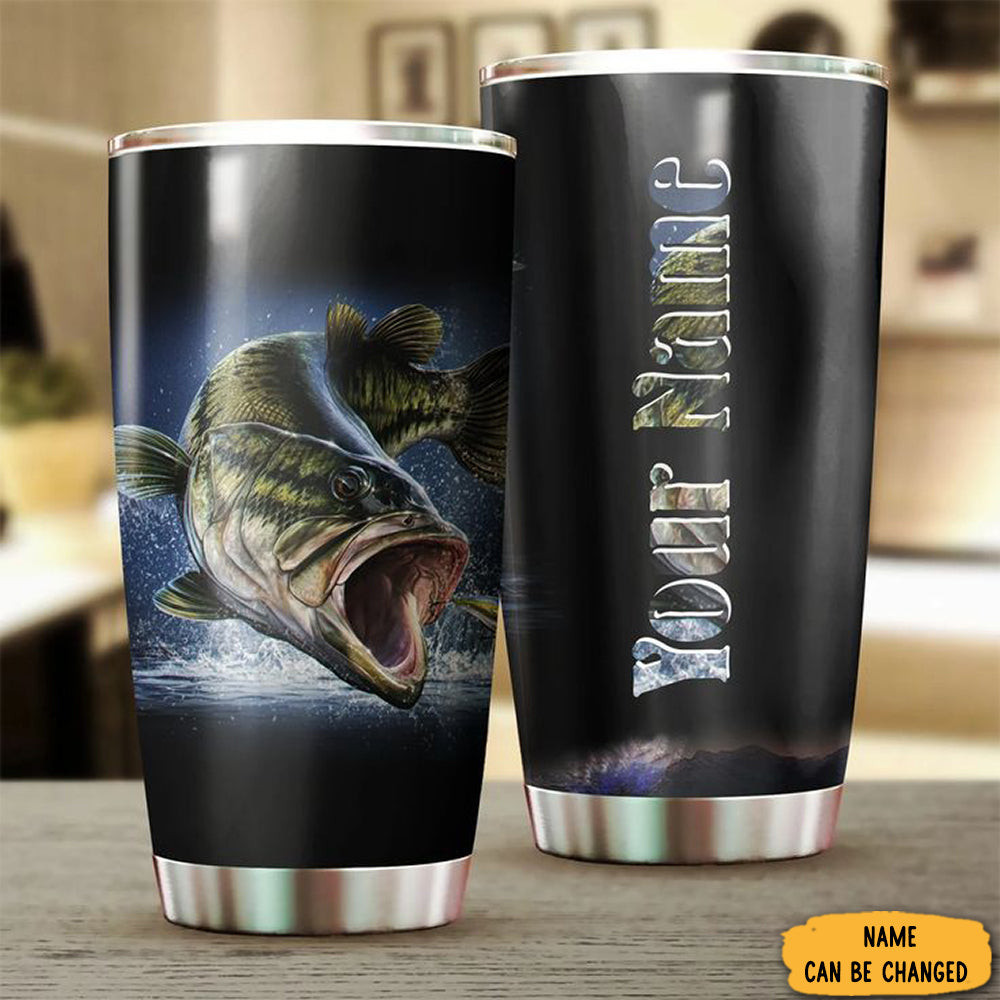 Personalized Largemouth Bass Fishing Tumbler Stainless Steel Tumbler Gift For Fishing Lovers