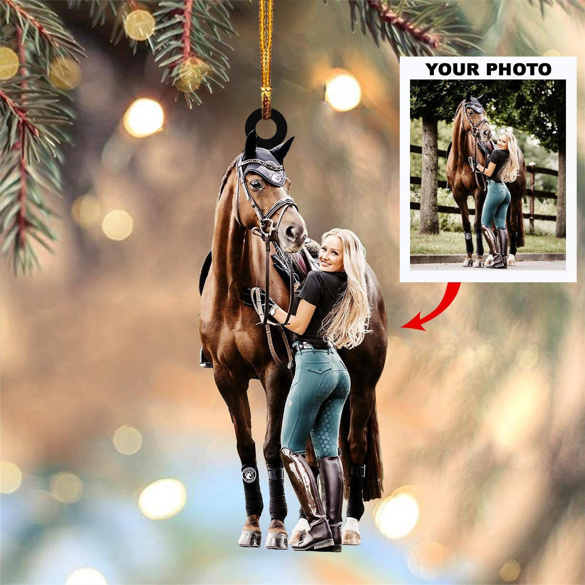 Personalized Photo Horse Christmas Ornament Custom Horse Christmas Ornament Decorations Personalized Photo Horse Christmas Ornament Custom Horse Christmas Ornament Decorations