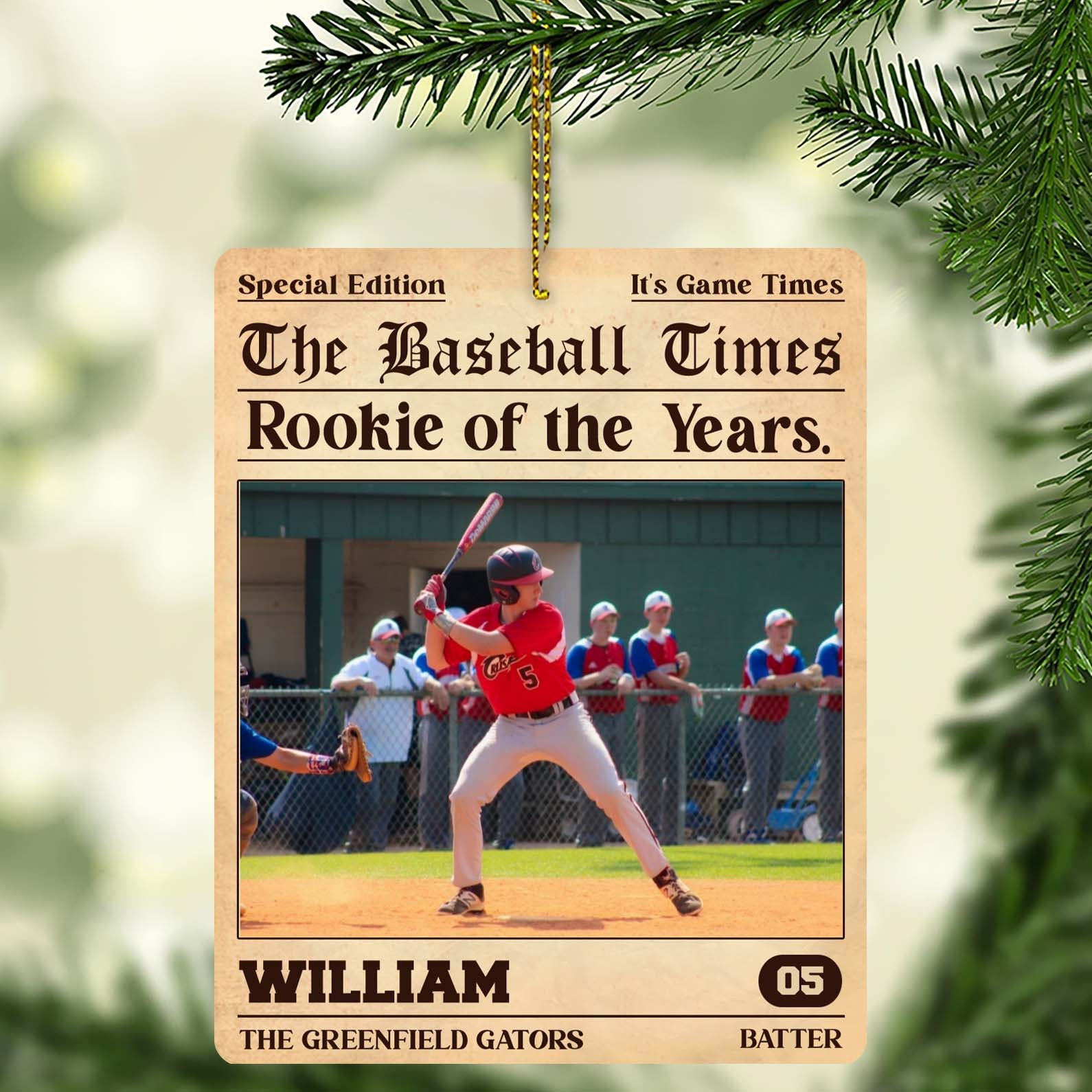 Personalized Photo The Baseball Times Ornament Christmas Tree Ornaments Baseball Lovers Gifts Personalized Photo The Baseball Times Ornament Christmas Tree Ornaments Baseball Lovers Gifts