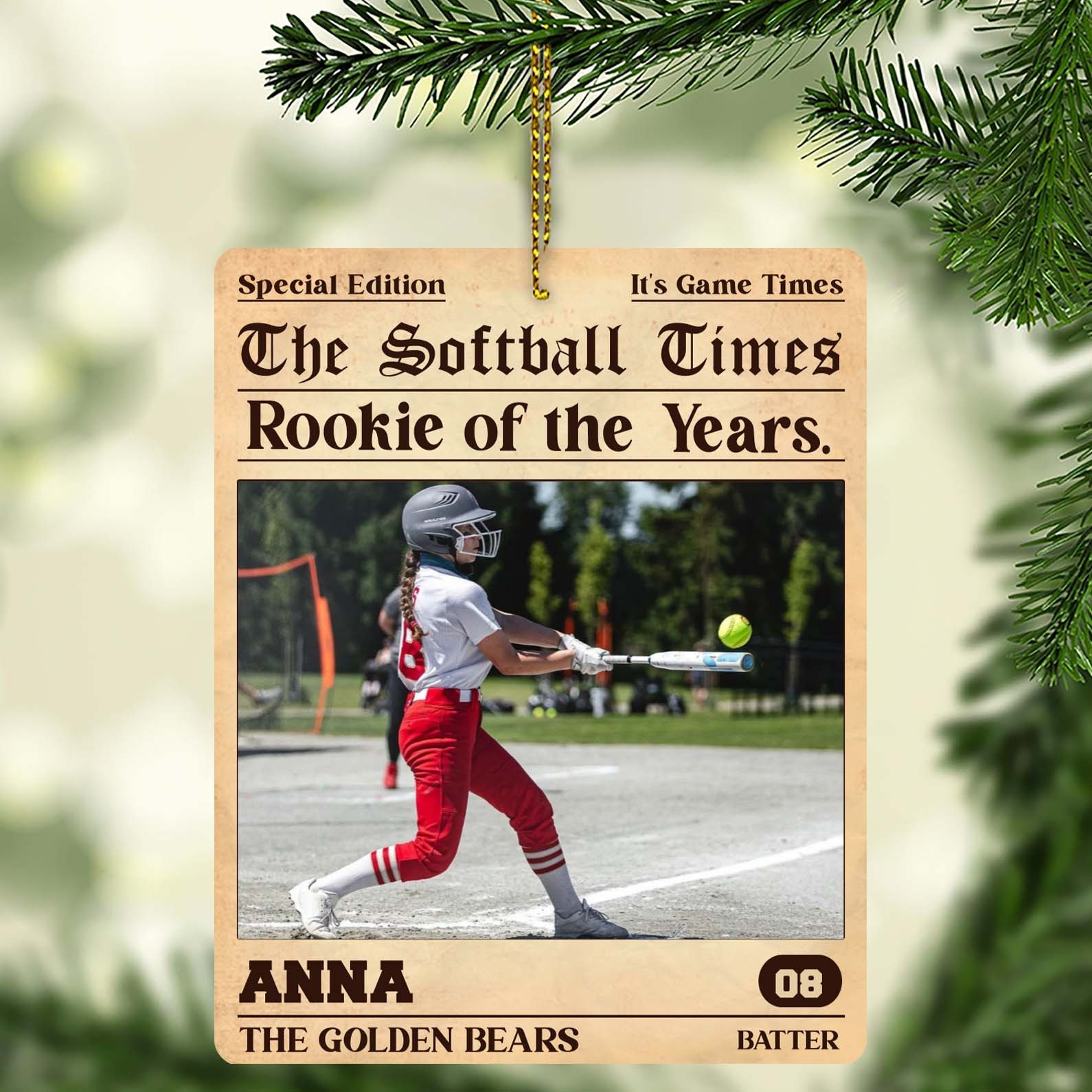 Personalized Photo The Softball Times Ornament Christmas Tree Ornaments Softball Lovers Gifts Personalized Photo The Softball Times Ornament Christmas Tree Ornaments Softball Lovers Gifts