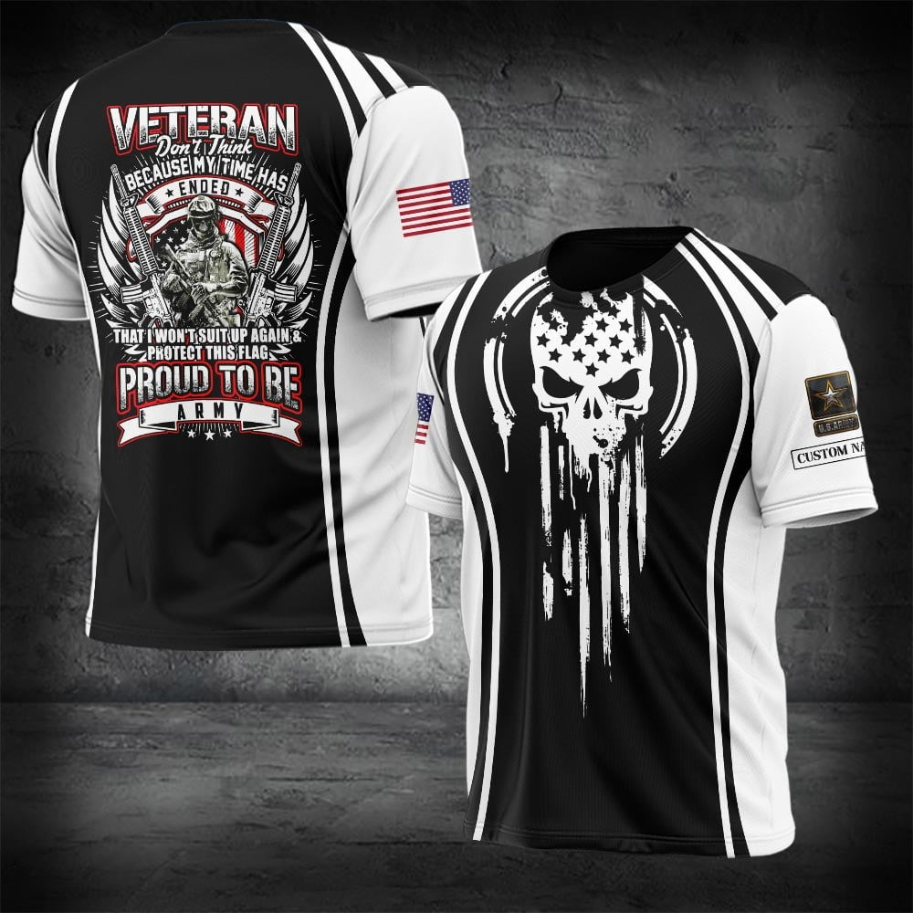 Personalized Proud To Be Army Veteran Shirt Proud Military Skull T-Shirt Gifts For Veterans Personalized Proud To Be Army Veteran Shirt Proud Military Skull T-Shirt Gifts For Veterans