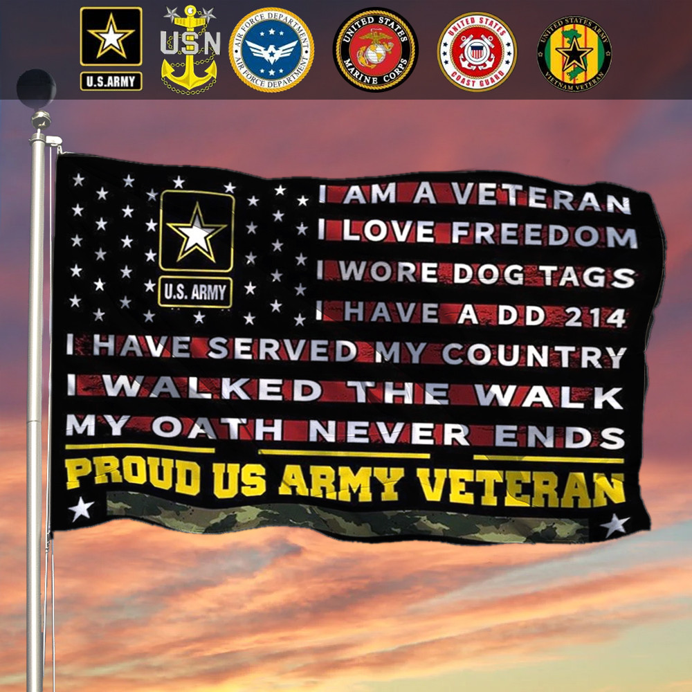 Personalized Proud U.S Army Veteran Flag I Love Freedom Patriotic Veteran Gifts Personalized Proud U.S Army Veteran Flag I Love Freedom Patriotic Veteran Gifts