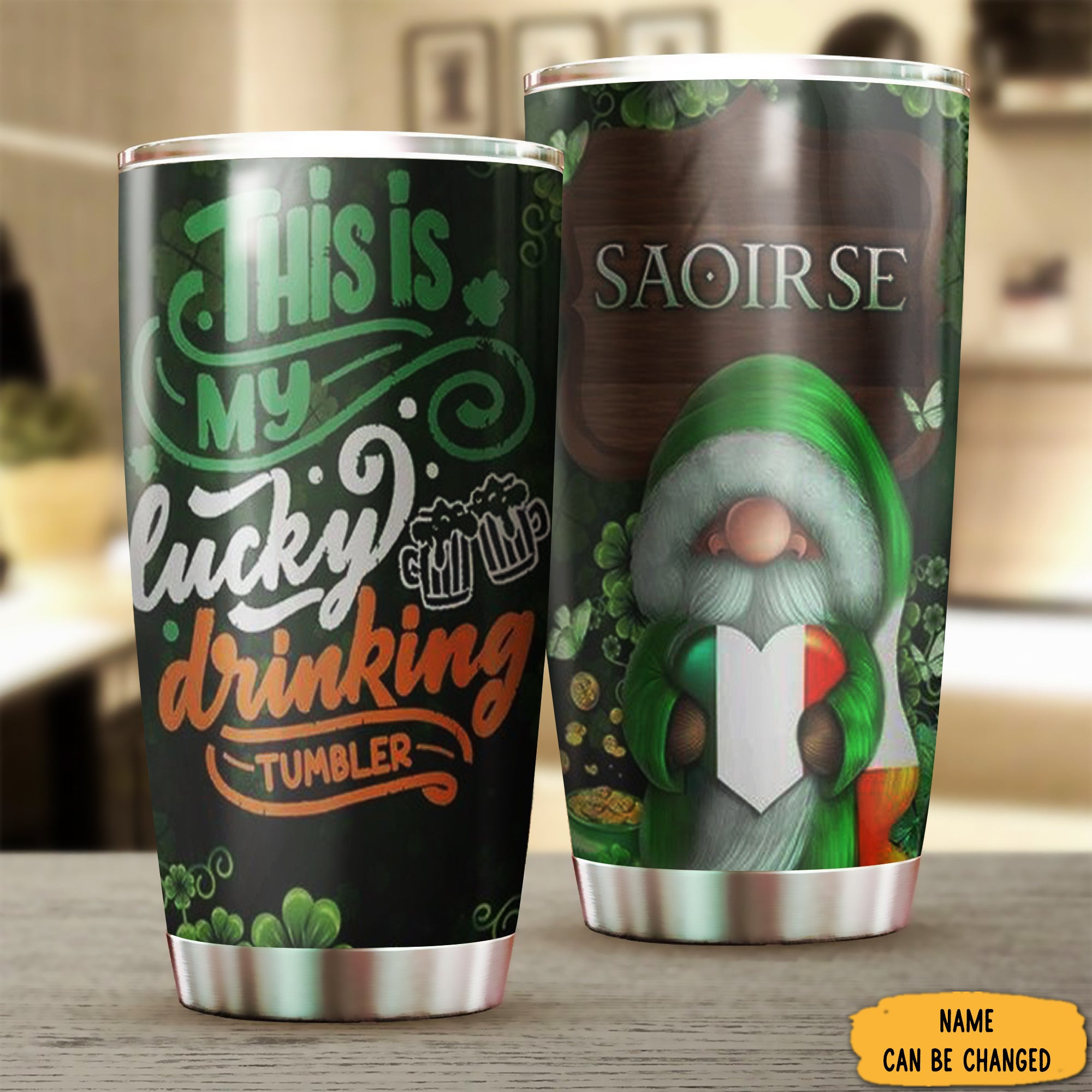 Personalized St Patrick's Day This Is My Lucky Drinking Tumbler St Pattys Day Gifts