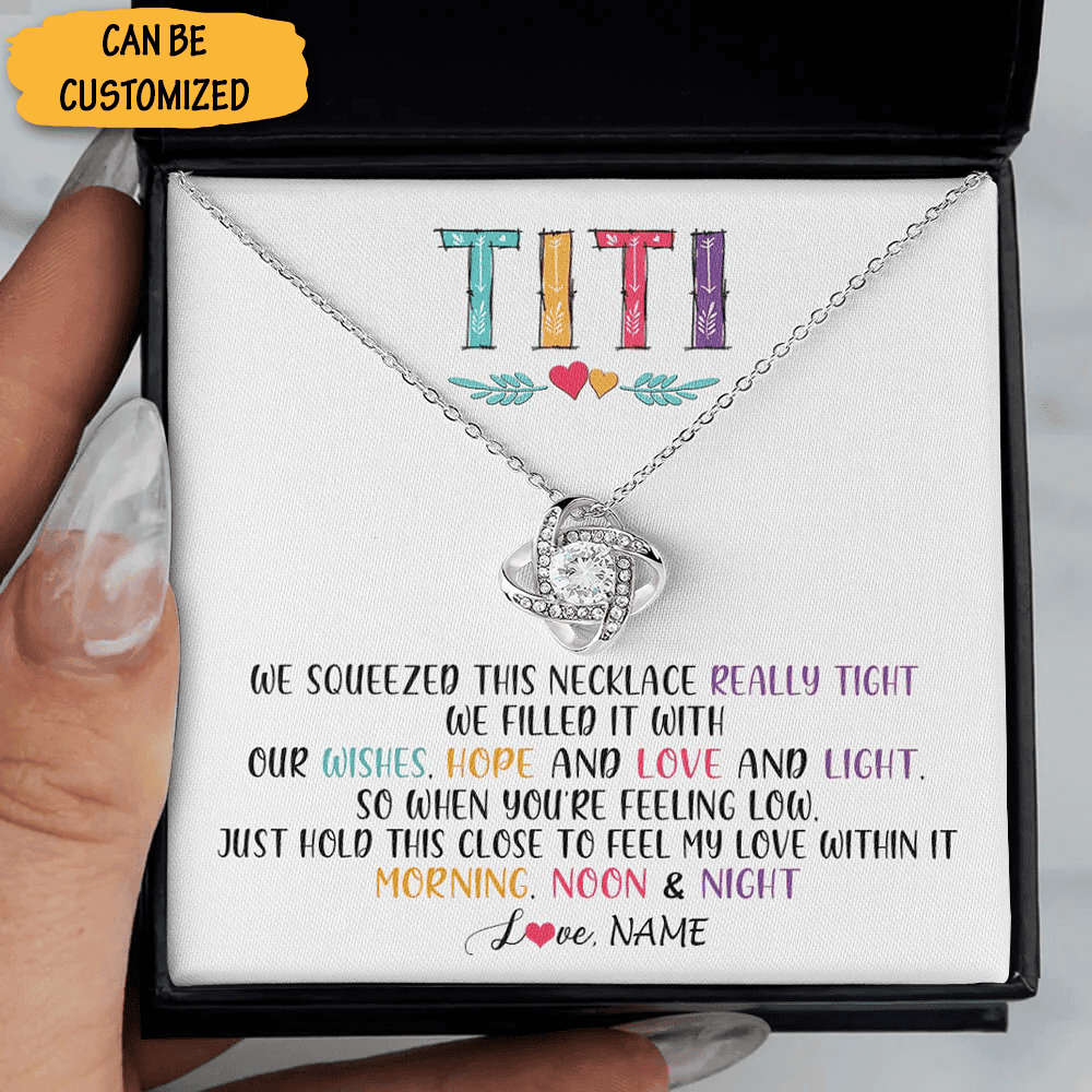 Personalized Titi Necklace Sterling Silver Love Knot Necklace For Aunt Christmas Holiday Gifts Personalized Titi Necklace Sterling Silver Love Knot Necklace For Aunt Christmas Holiday Gifts
