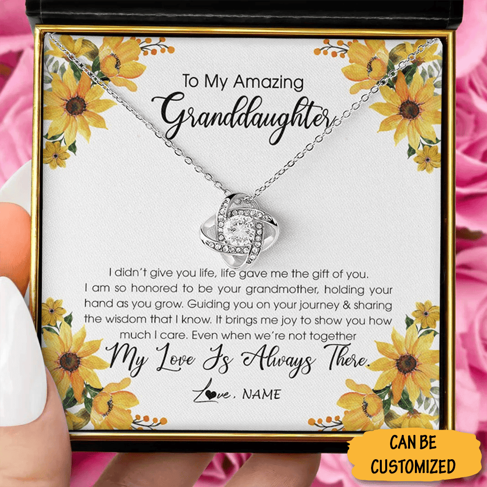 Personalized To My Amazing Granddaughter Necklace Love Knot Necklace Special Christmas Gift For Granddaughter