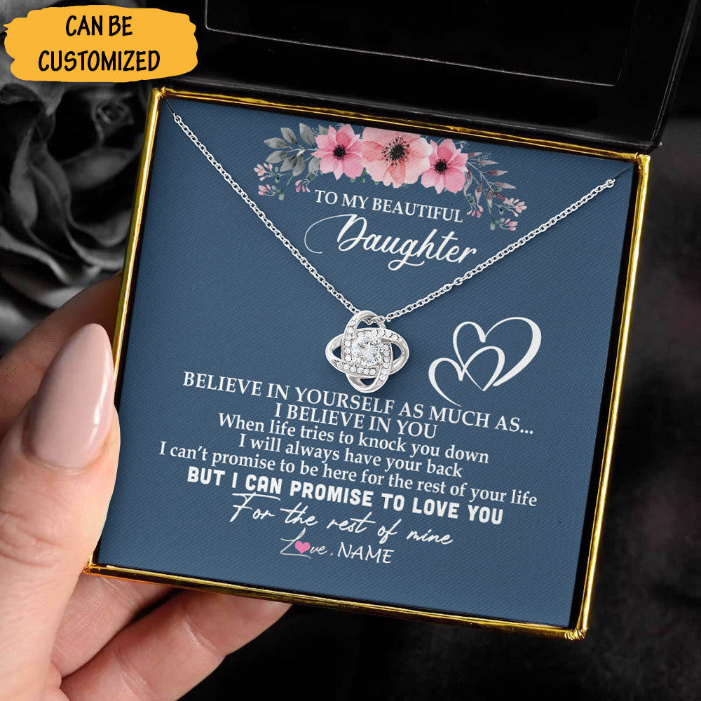 Personalized To My Beautiful Daughter Necklace Love Mom Dad Love Knot Silver Necklace Birthday Gifts Personalized To My Beautiful Daughter Necklace Love Mom Dad Love Knot Silver Necklace Birthday Gifts