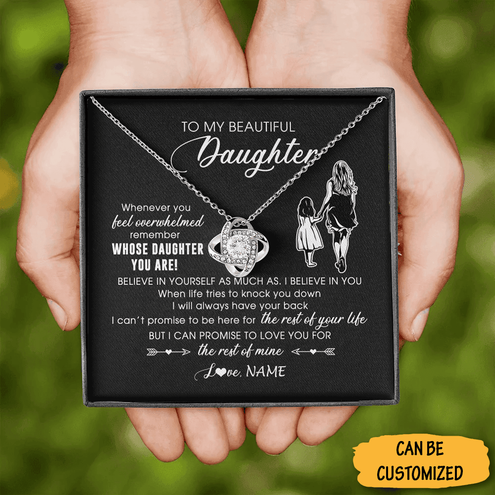 Personalized To My Beautiful Daughter Necklace Love Mom Sterling Silver Love Knot Pendant Necklace Gifts Personalized To My Beautiful Daughter Necklace Love Mom Sterling Silver Love Knot Pendant Necklace Gifts