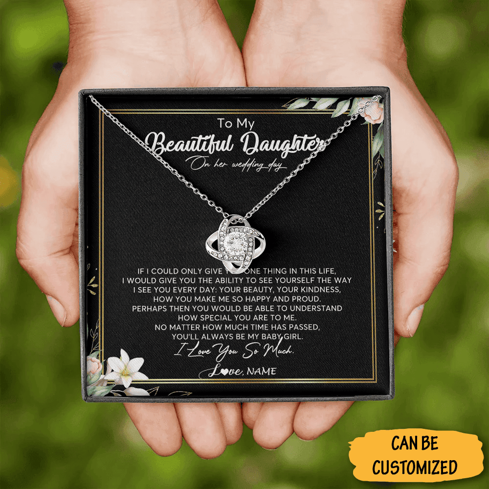 Personalized To My Beautiful Daughter Necklace On Her Wedding Day Special Gift To Daughter On Wedding Day Personalized To My Beautiful Daughter Necklace On Her Wedding Day Special Gift To Daughter On Wedding Day