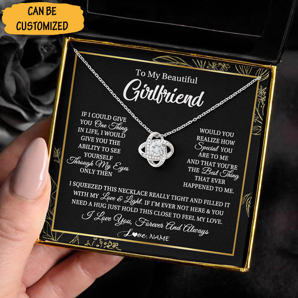 Personalized To My Beautiful Girlfriend Necklace Love Knot Silver Necklace To Get Your Gf Christmas Gifts Personalized To My Beautiful Girlfriend Necklace Love Knot Silver Necklace To Get Your Gf Christmas Gifts