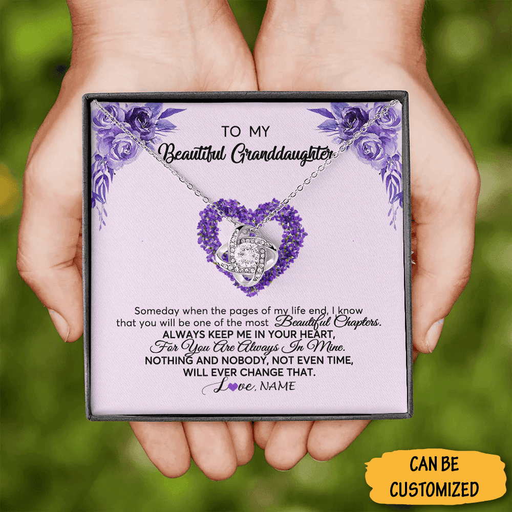 Personalized To My Beautiful Granddaughter Love Knot Silver Necklace Special Granddaughter Gifts Personalized To My Beautiful Granddaughter Love Knot Silver Necklace Special Granddaughter Gifts