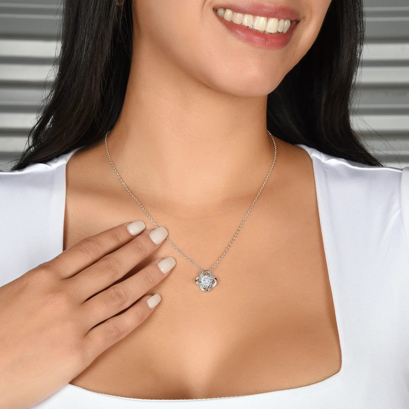 Personalized To My Bonus Daughter Necklace Love Knot Silver Necklace Bonus Daughter Gifts From Dad Personalized To My Bonus Daughter Necklace Love Knot Silver Necklace Bonus Daughter Gifts From Dad